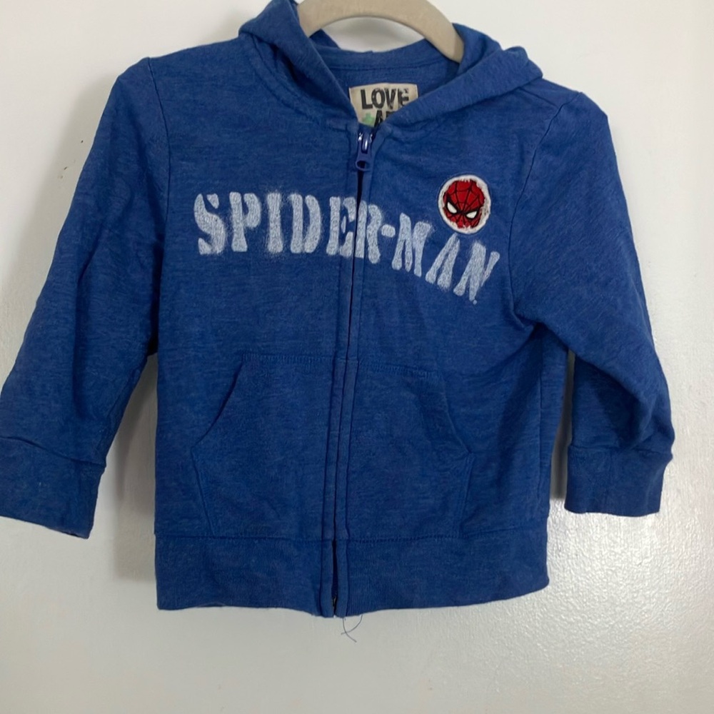Love Art Spider-Man Zip-Up Hoodie Sweatshirt size 3T
